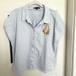 Princess Highway Embroidered Parrot Top